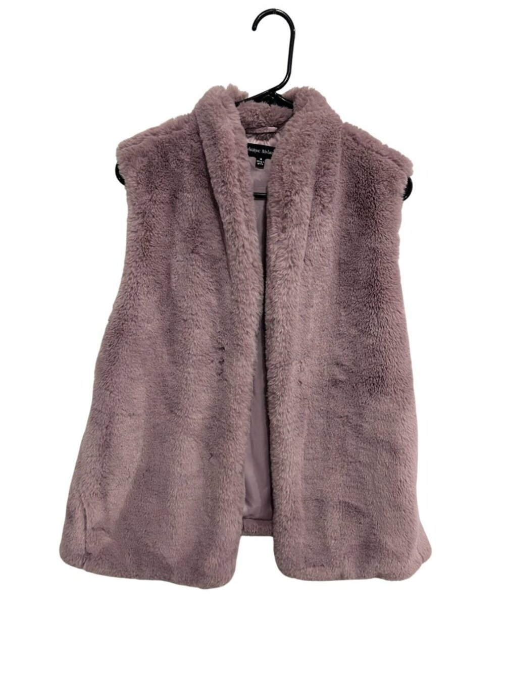 Catherine Malandrino Womens Mauve Faux Fur Vest Size Medium Glam Trendy